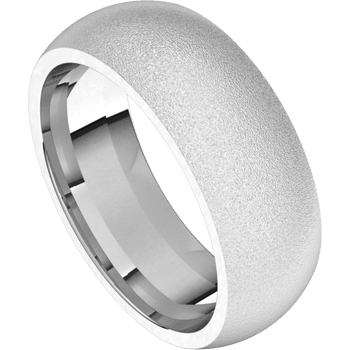 14k White Gold Matte Wedding Band