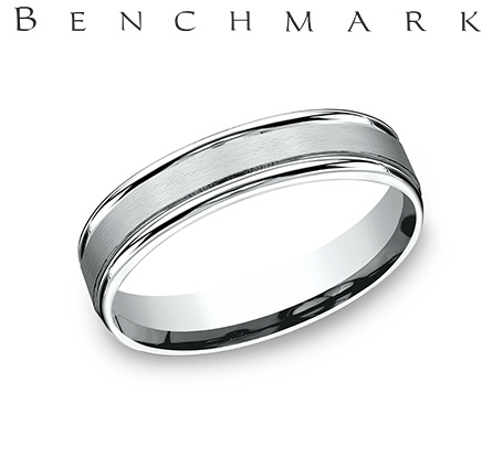 14k White Gold Wedding Band