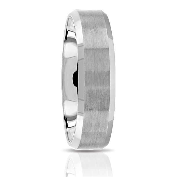14k White Gold brushed Wedding Band