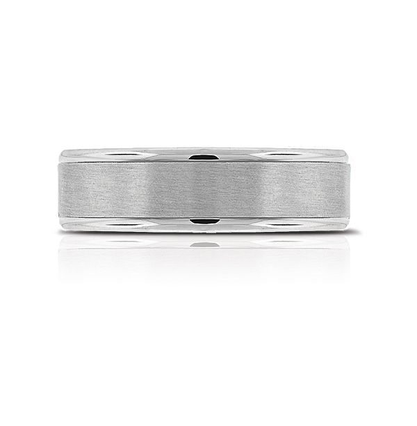 14k White Gold satin/polished Wedding Band
