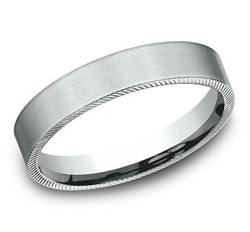 14k White Gold Satin Wedding Band