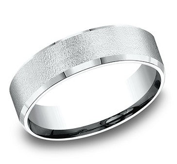 14k White Gold Satin/Polished Wedding Band