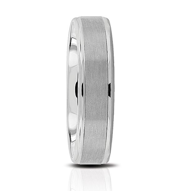 14k White Gold Matte Wedding Band