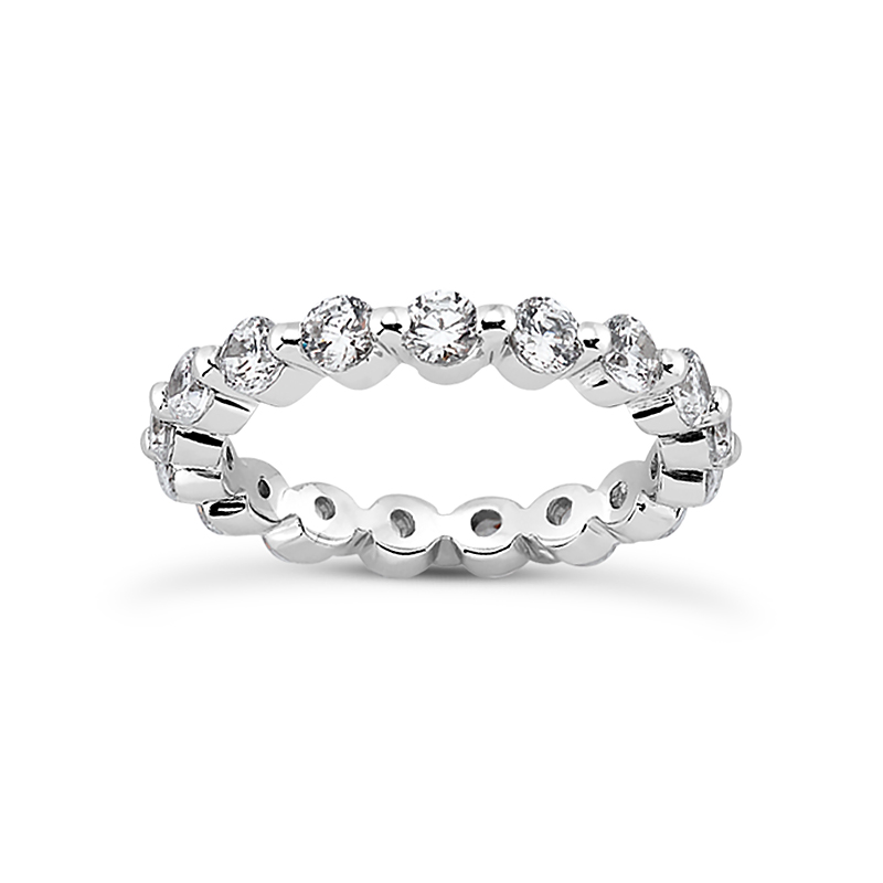 14k White Gold Diamond Eternity Band 0.93ctw Round Diamond Wedding Band
