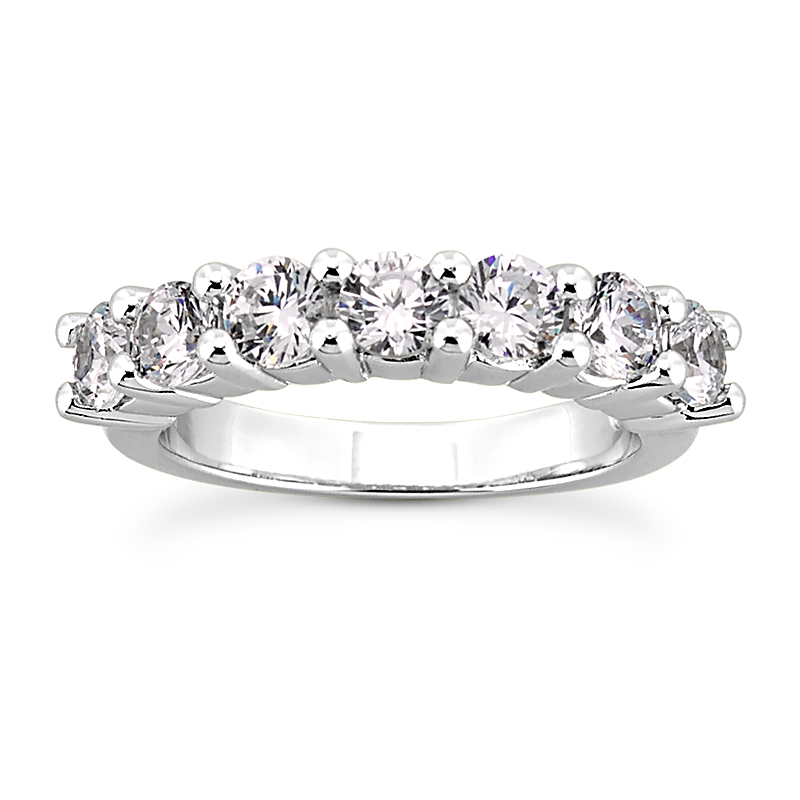 14k White Gold Common Prong 0.53ctw Round Diamond Wedding Band