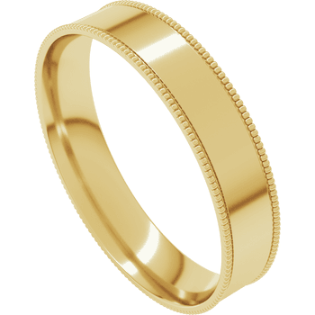 14k Yellow Gold Milgrain Wedding Band