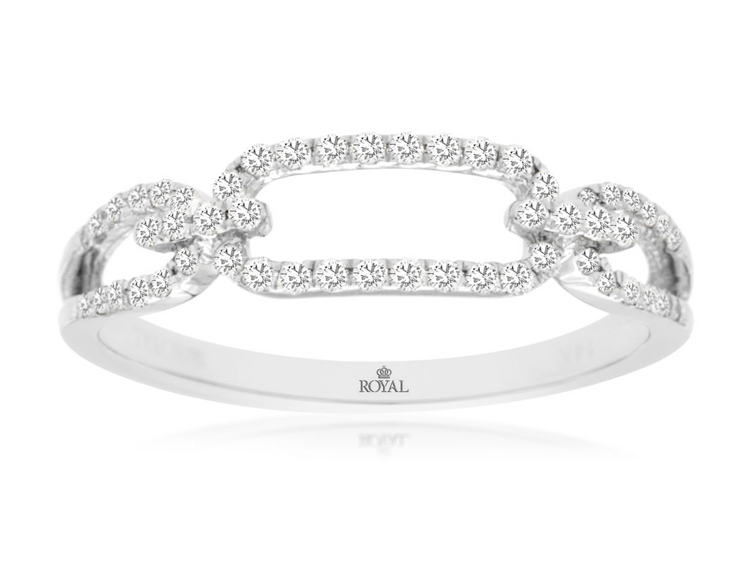 14k White Gold Modern Diamond Fashion Rings