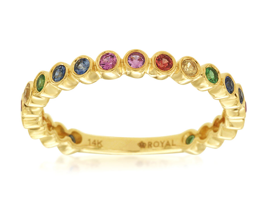 14k Yellow Gold Sapphire Gemstone Ring