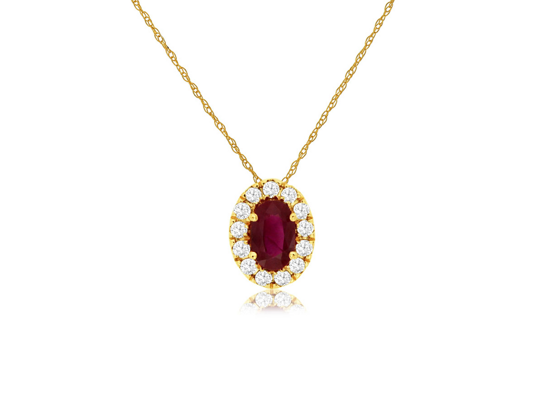 14k Yellow Gold Ruby Pendant