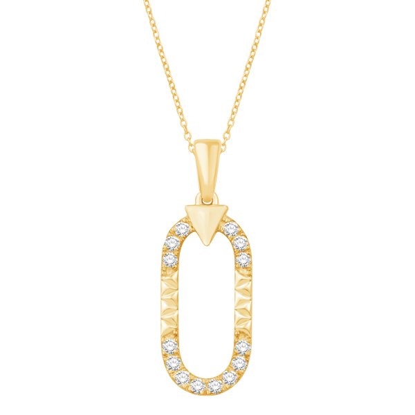 14k Yellow Gold Contemporary Diamond Pendants