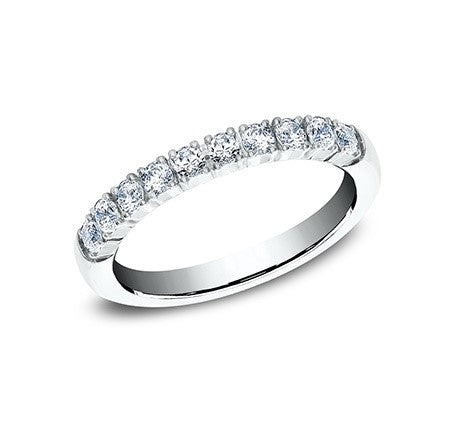 14k White Gold Prong Set 0.40ctw Round Diamond Wedding Band