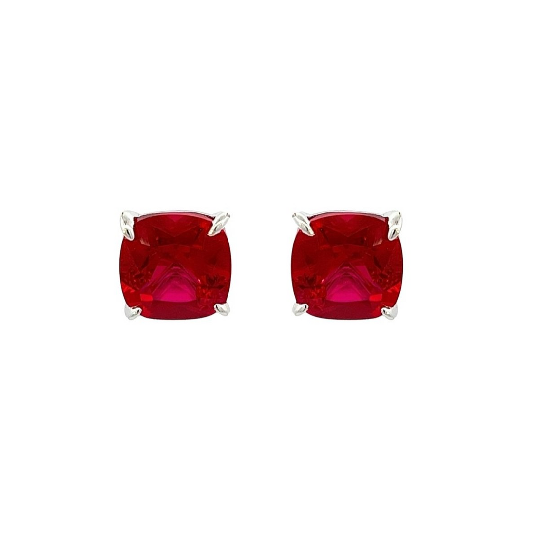 14k Stud Lab Grown Rubies Earrings