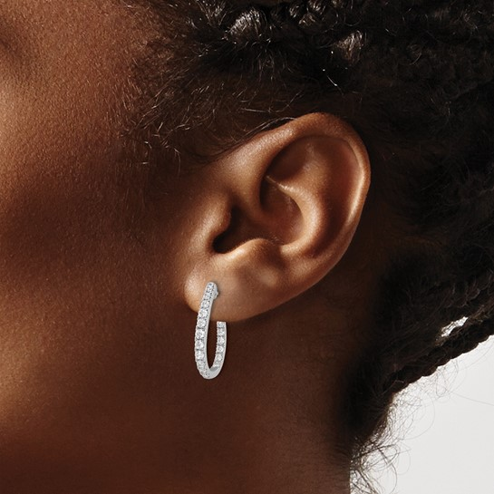 14k White Gold Lab Grown Diamond Earrings 1.00 cttw