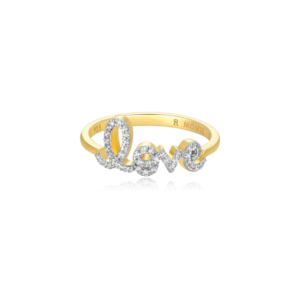 Love Statement Ring Gold-Plated Sterling Silver