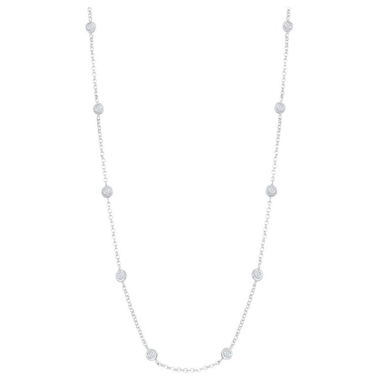 Sterling Silver White Gold Silver Necklace