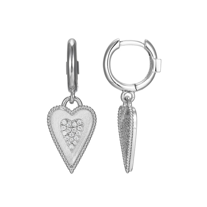 Sterling Silver White Huggies Earrings
