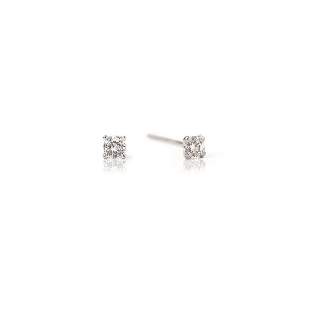 14k White Gold Stud Diamond Earrings 0.38 cttw