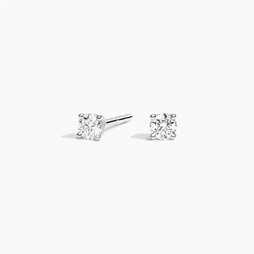 14k White Gold Stud Diamond Earrings 0.24 cttw