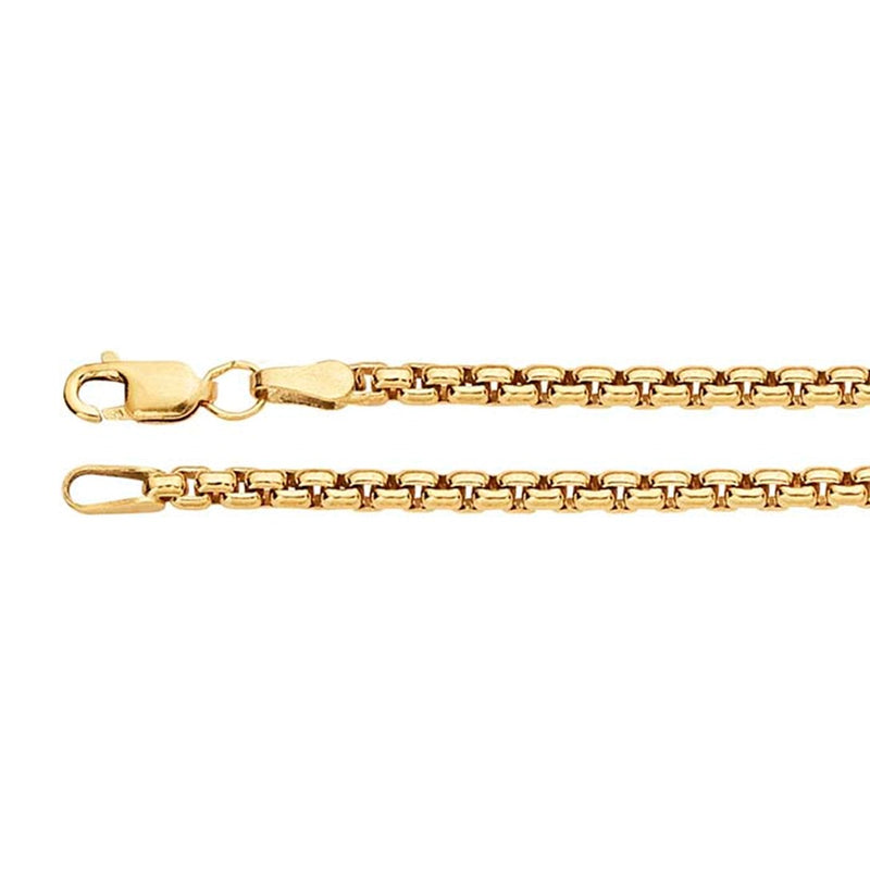 14k Yellow Gold Box Rounded Chain