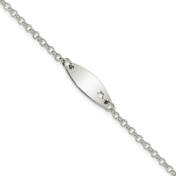 Sterling Silver White ID Bracelet Bracelet