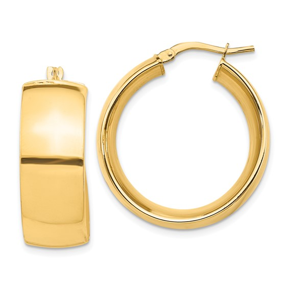 14k Yellow Gold Medium Hoop Earrings