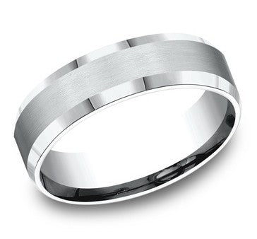 Tungston Beveled Edge Wedding Band