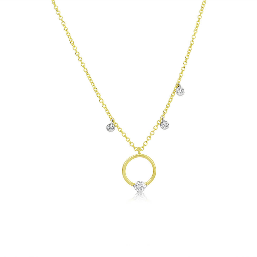 14k Yellow Gold Diamond Necklace