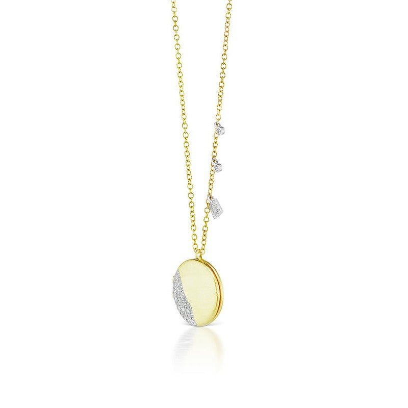 14k Two Tone Contemporary Diamond Necklace