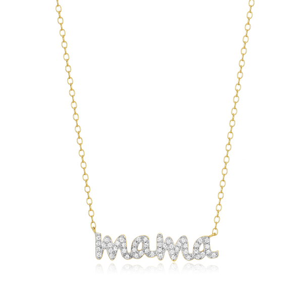 Sterling Silver Yellow Gold Mama Necklace