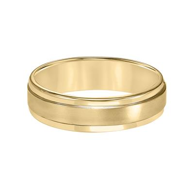14k Yellow Gold Satin/Polished Wedding Band