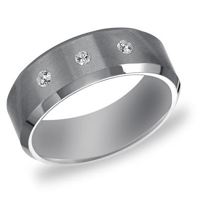 Tungston and diamond Wedding Band