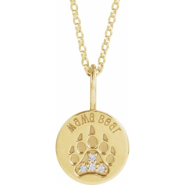 14k Yellow Gold Circle Diamond Pendants