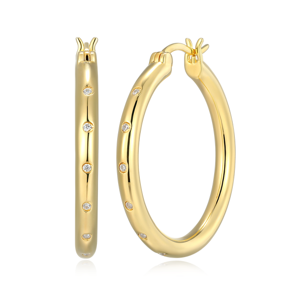 Sterling Silver Yellow Large Hoop Earrings