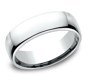 14k White Gold polished Wedding Band