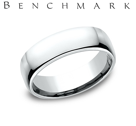 14k White Gold polished Wedding Band