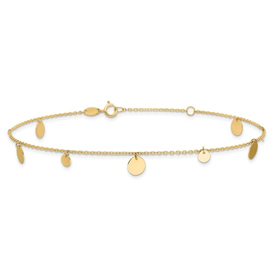 14k Yellow Ankle Bracelet 9 inch