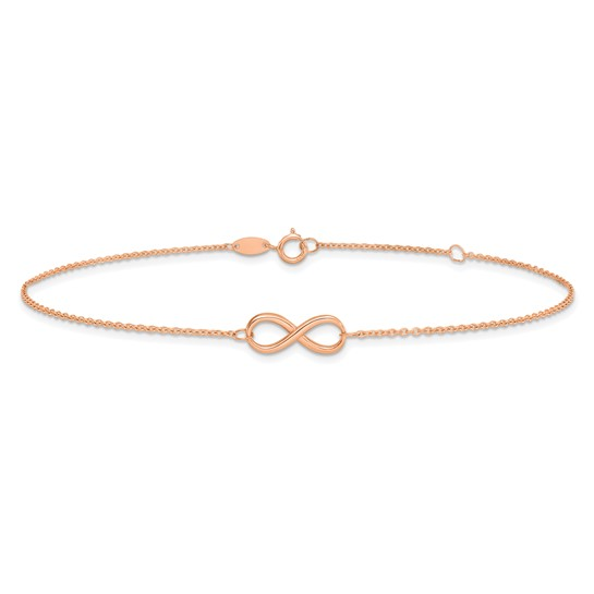 14k Rose Gold Infinity Ankle Bracelet