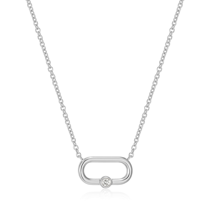 Sterling Silver Lab Diamond Necklace