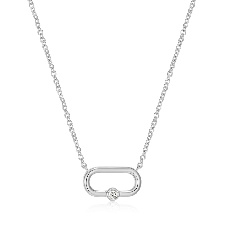 Sterling Silver Lab Diamond Necklace