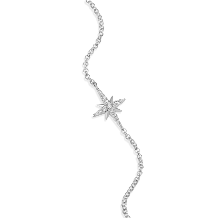 Sterling Silver Star Cable Link Bracelet