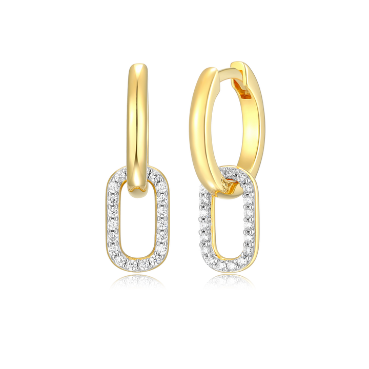 Sterling Silver Yellow Huggies Earrings
