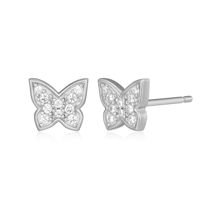 Sterling Silver White Stud Earrings