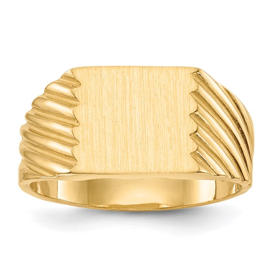 14k Yellow Gold Mens Signet Ring