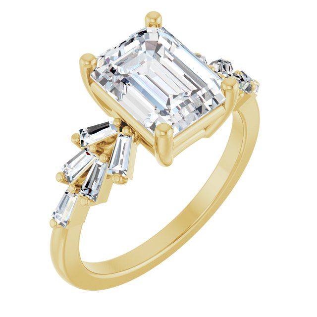 14k Yellow Gold Prong Set Lab Grown Diamond Engagement Ring 2.00 cttw