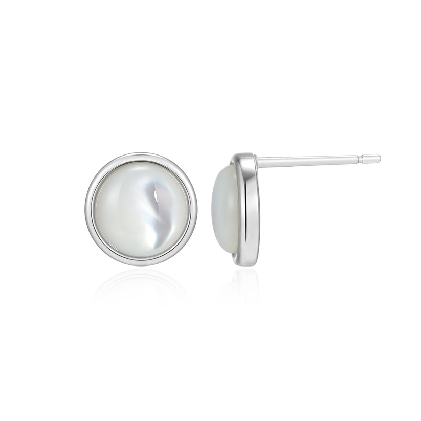 Sterling Silver White Stud Earrings