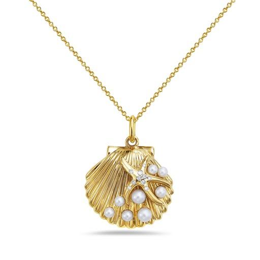 14k Yellow Gold Diamond Pendants