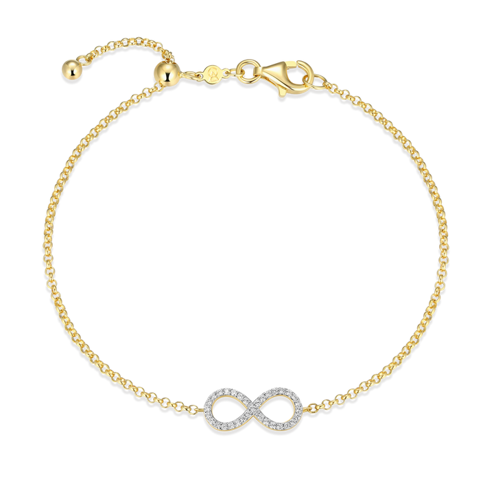 Sterling Silver Gold Plated Infinity Rolo Bracelet