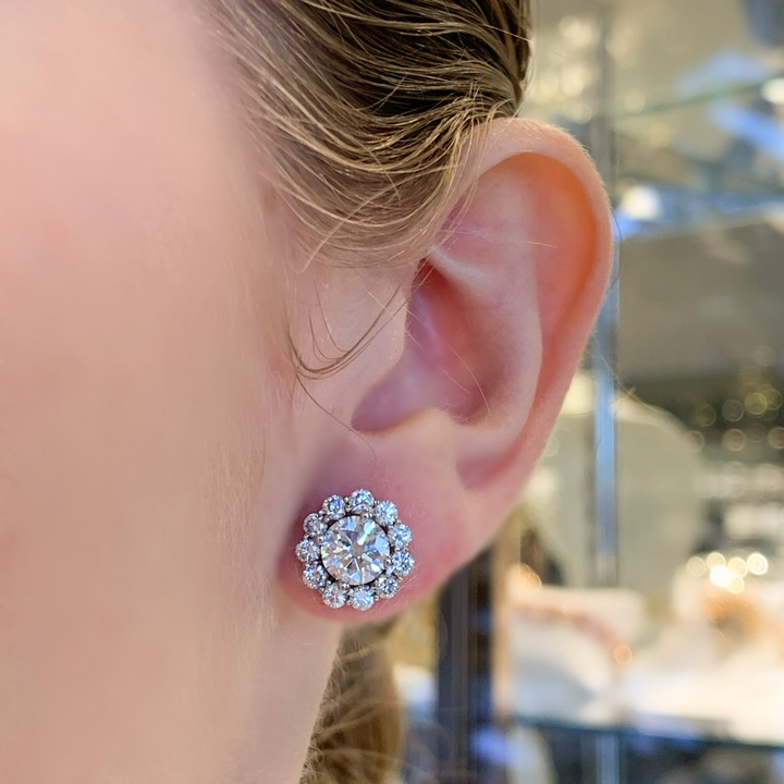 14k White Gold Lab Grown Diamond Earrings 3.42cttw