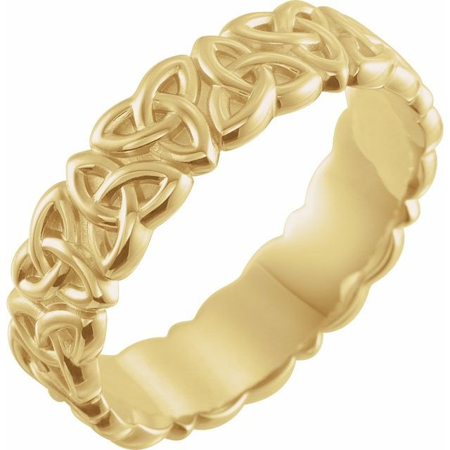14k Yellow Gold Celtic Wedding Band