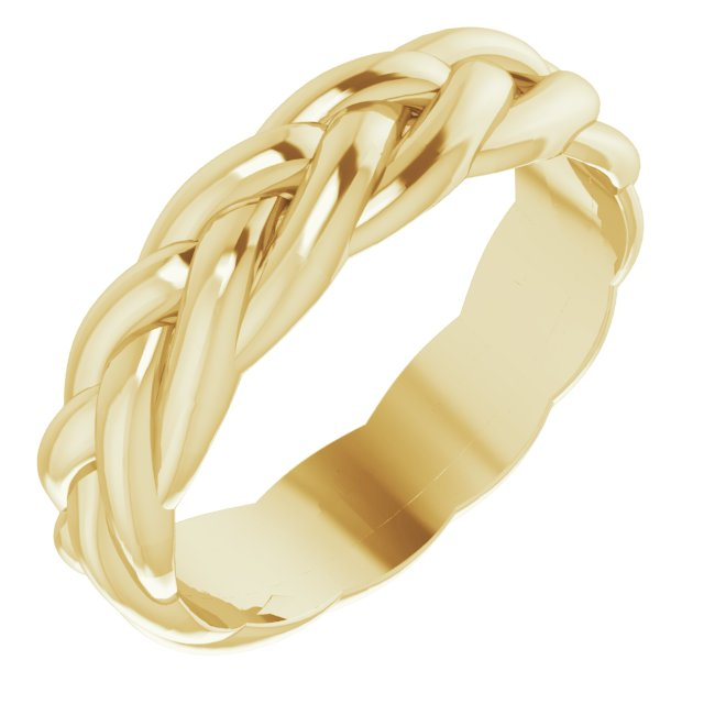 14k Yellow Gold Woven Wedding Band